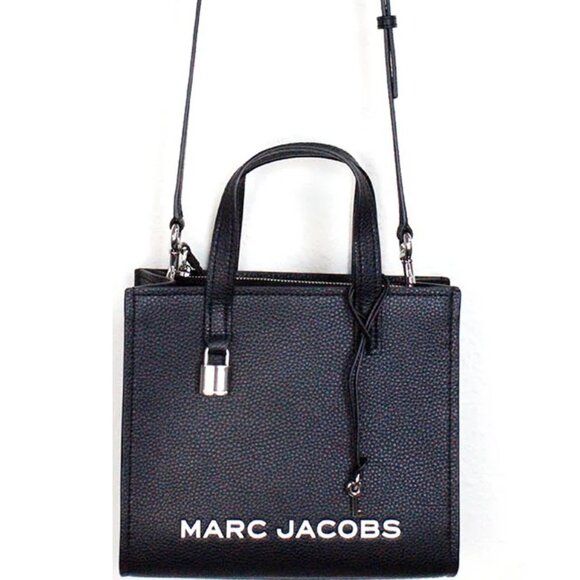 NWT ✅ Marc Jacobs Mini Grind Leather Tote Bag BLACK ✨ NWT - Picture 1 of 16